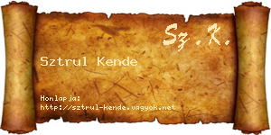 Sztrul Kende névjegykártya